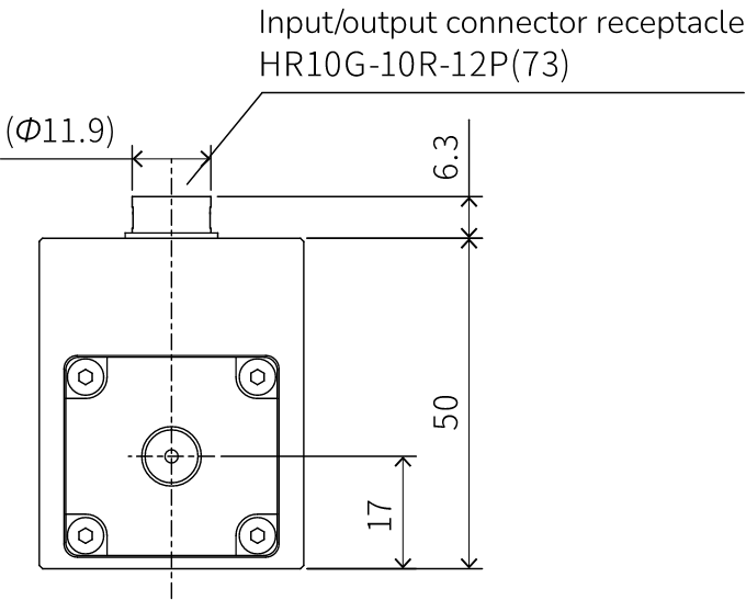 Input/output connector receptacle