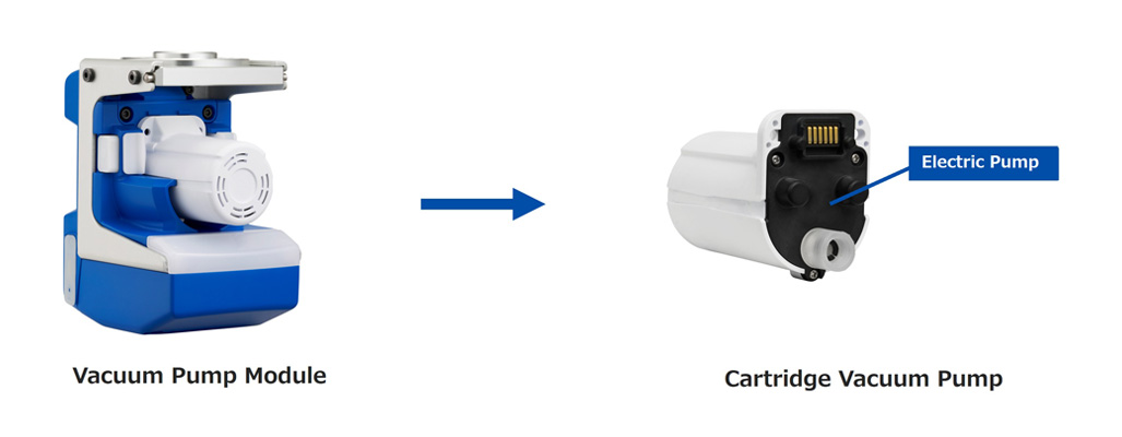 Image of a vacuum pump module with a detachable cartridge pump.