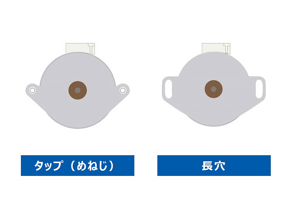 タップ（めねじ）や長穴など、モーター取付けの不便さを解決する取付穴のカスタマイズ例